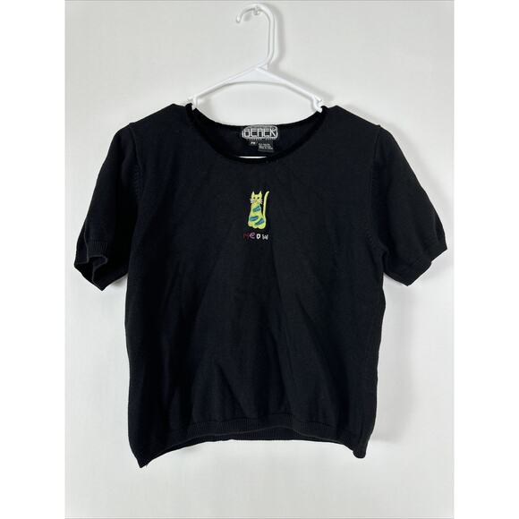 Vintage Berer by Takako Sakon Sweater Top Cotton Blend Petite Medium Meow - Picture 1 of 7